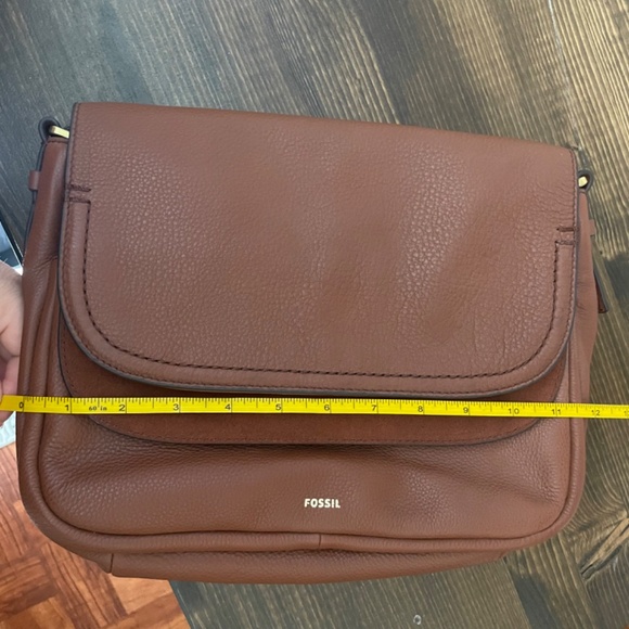 Fossil peyton large double flap Crossbody Brown - Picture 7 of 9